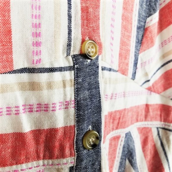 Parker Kacey Multicolor Striped Linen Blend Dress - Picture 10 of 13